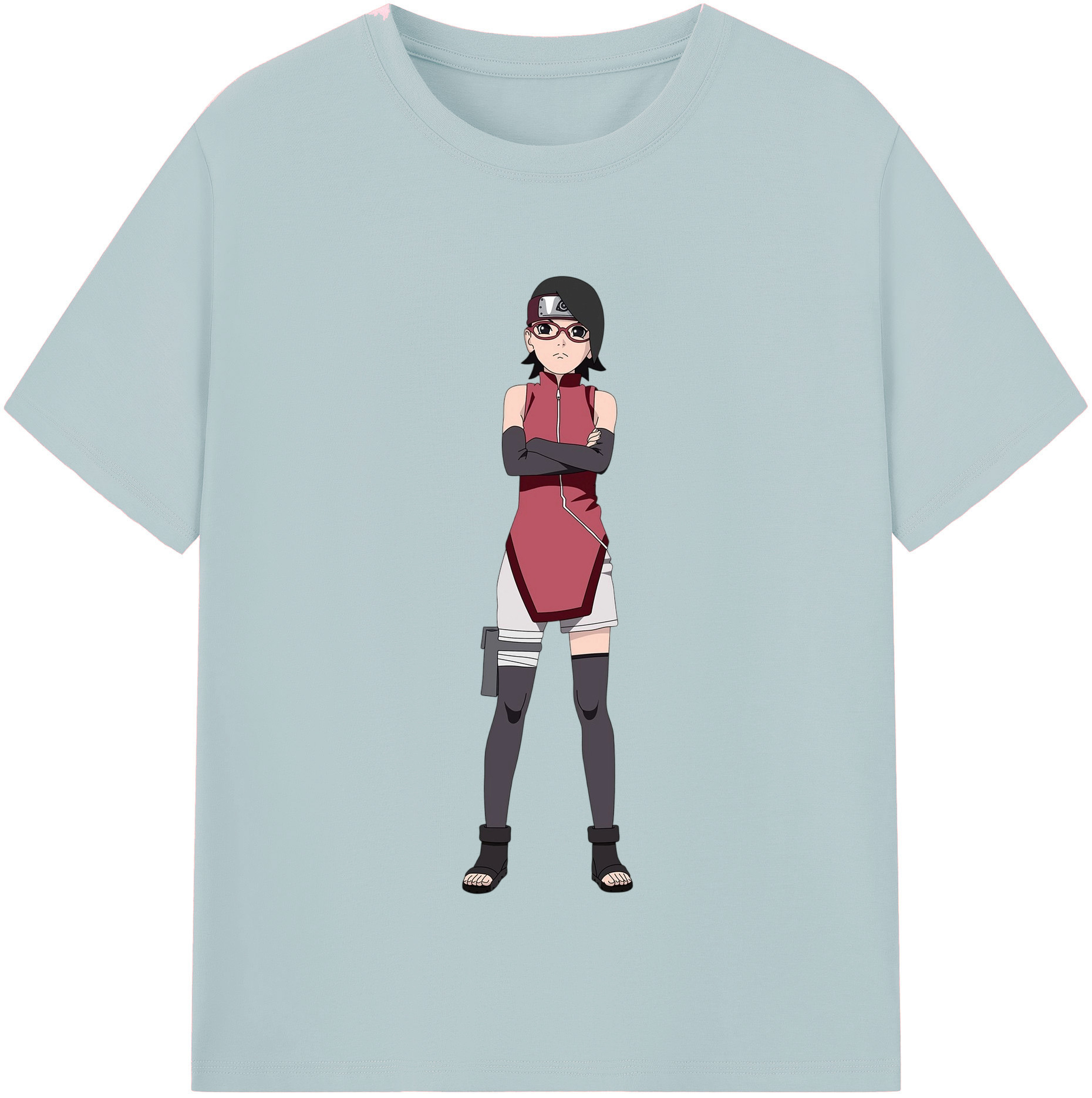 （画像用） NARUTO -ナルト- うちは サラダ Uchiha Sarada 綿100％半袖Tシャツ（フロントプリント）